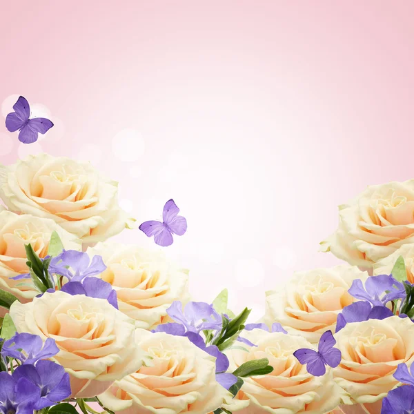 Ansichtkaart met bloemen — Stockfoto