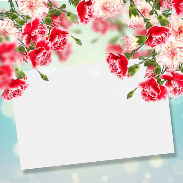 Postkarte mit Blumen — Stockfoto