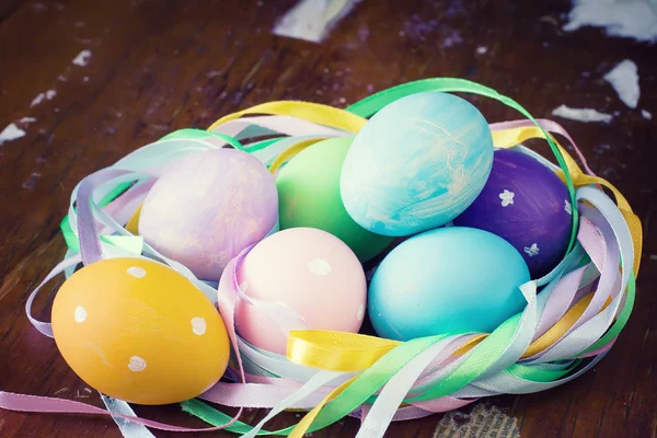 Uova decorate Pasqua — Foto Stock