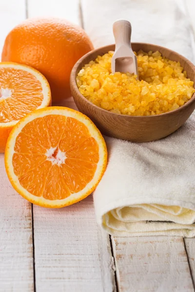 Sea salt in bowl — Stock Photo, Image