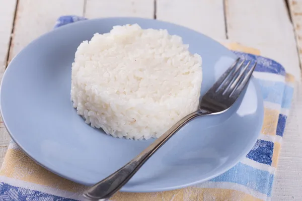 Ryż na talerzu — Zdjęcie stockowe
