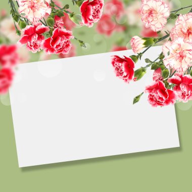 metin için zarif çiçek ve boş yer ile kartpostal