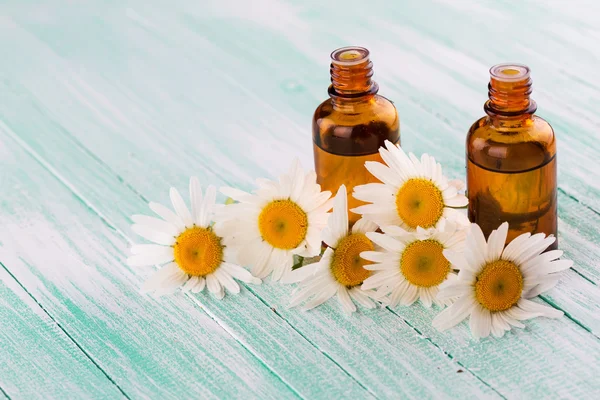 Essential aroma oil with chamomile — Stock Photo, Image