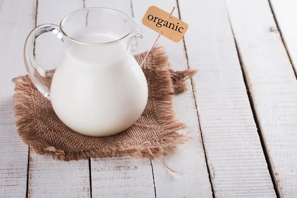 Milk in pitcher — Stock Photo, Image