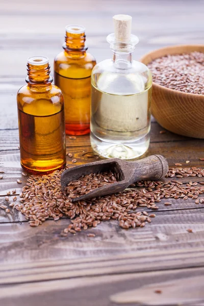 Flax seeds oil — Stock Photo, Image