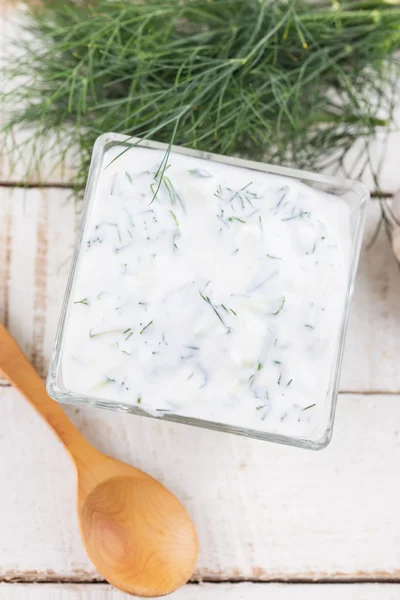 Sause tzatziki 찍어 — 스톡 사진