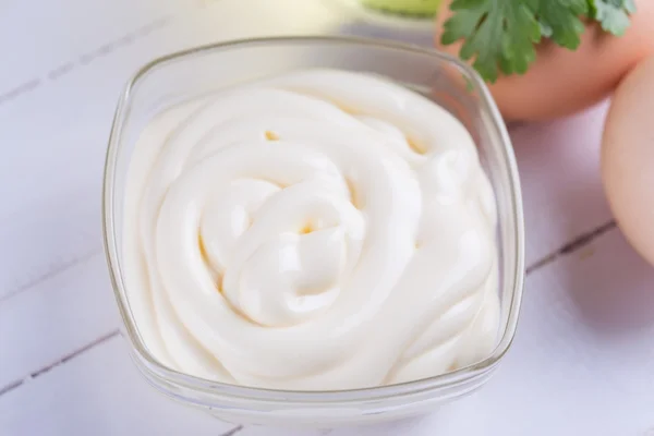 Mayonnaise in bowl — Stock Photo, Image