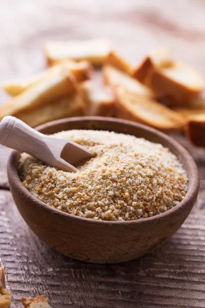 Breadcrumbs in bowl — Stock Photo, Image