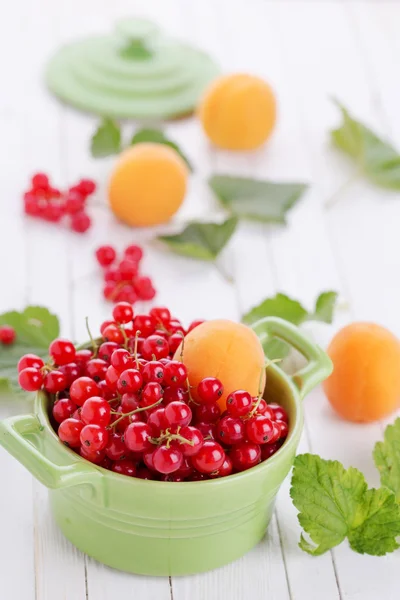 Röda vinbär och aprikoser — Stockfoto