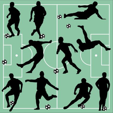 futbol oyuncuları silhouettes