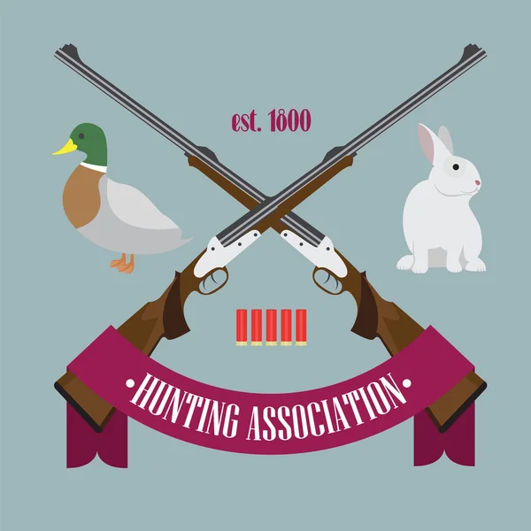 Ilustración del logotipo de la Asociación de Caza con rifles — Vector de stock