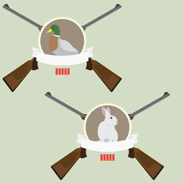 Illustration av 2 jakt logotyp med gevär Stockvektor