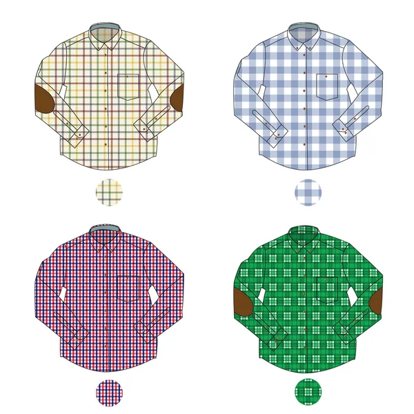 Illustrazione delle camicie a quadri maschili — Vettoriale Stock