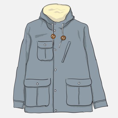 Erkekler parka çizimi