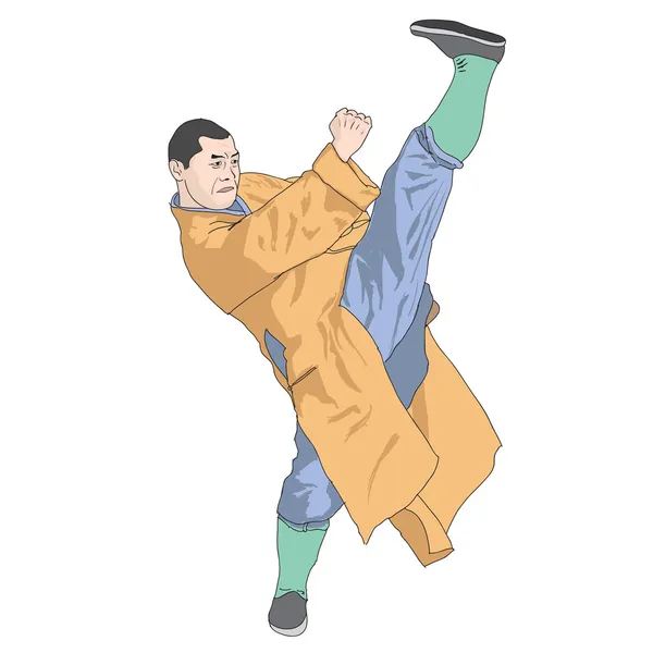 Shaolin mester illusztrációja — Stock Vector