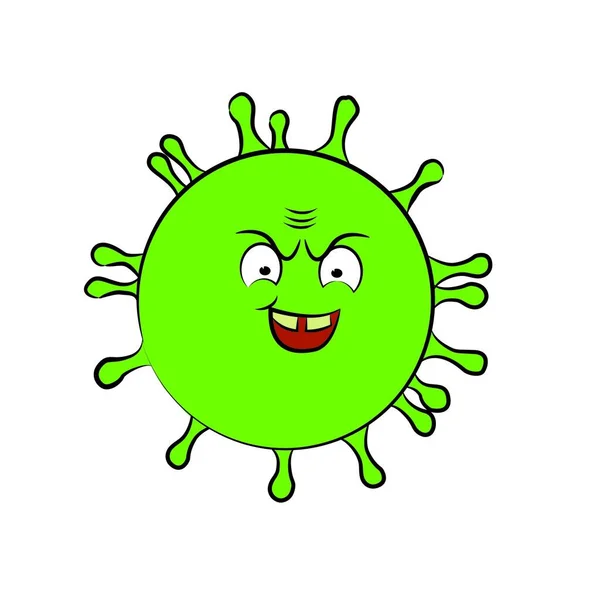 Απεικόνιση Του Θυμωμένου Χαρακτήρα Cartoon Coronavirus — Διανυσματικό Αρχείο