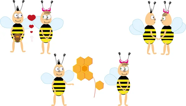 Bienen-Cartoon — Stockvektor