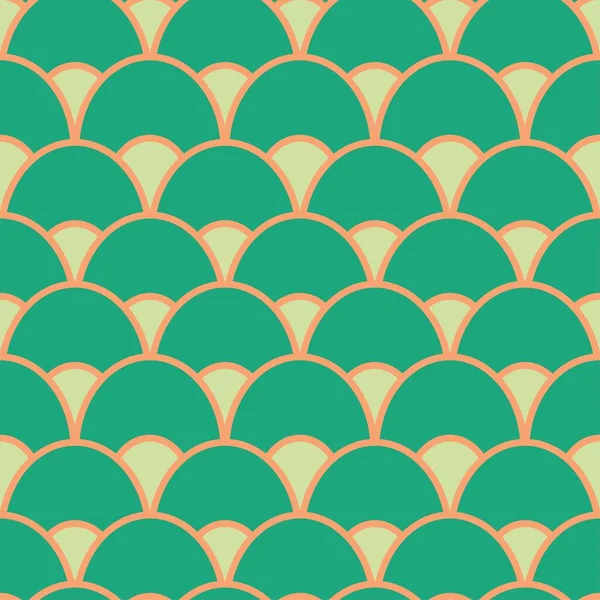 Simple Geometric Japanese Scale Pattern Trendy Pastel Pink Green Vector — Vector de stock