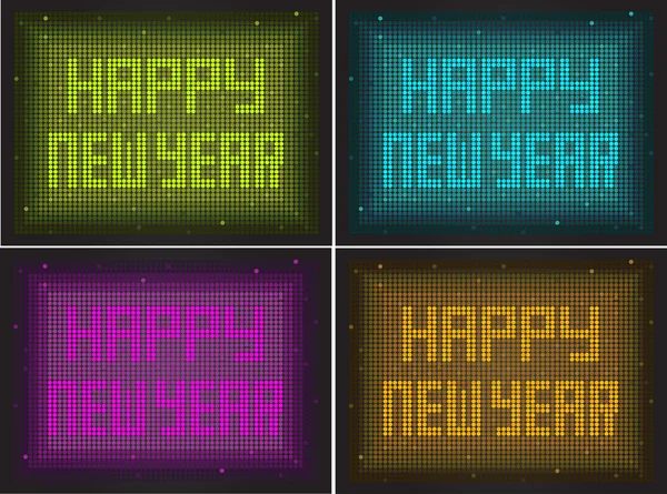 Happy New Year led illustration — Stock Vector