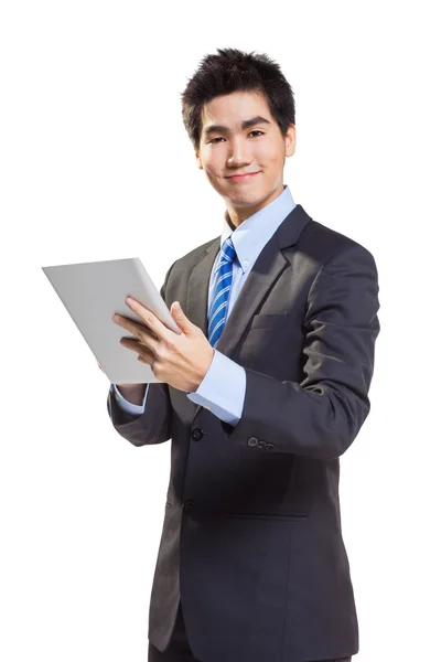 Asiatiska affärsman med hjälp av Tablet PC. — Stockfoto