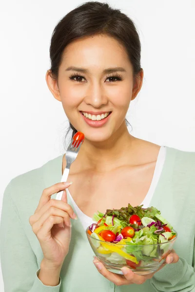 Mulher com salada — Fotografia de Stock