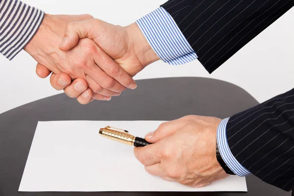 Man and woman hand shaking. — Stock Photo, Image