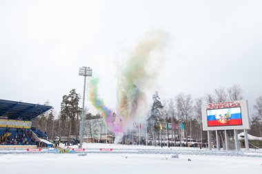 krasnogorsk Rusya'da buz speedway-gladyatör.
