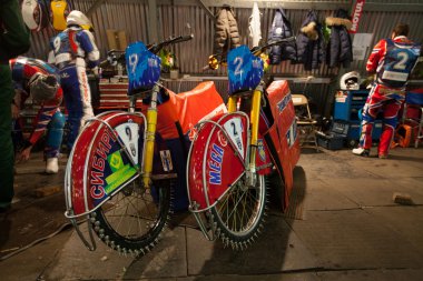 krasnogorsk Rusya'da buz speedway-gladyatör.