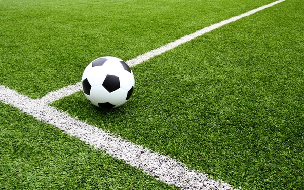 Futebol campo de futebol estádio grama linha — Fotografia de Stock