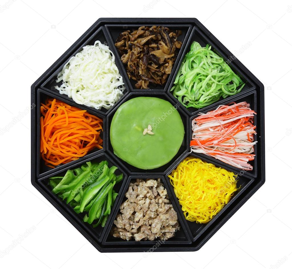 Korean cuisine set. isolate on white background Clipping path