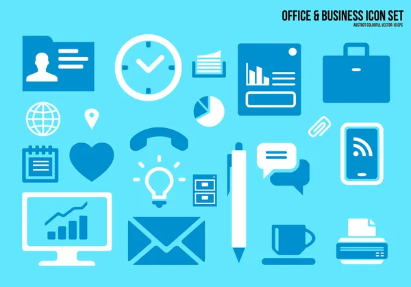 Icone impostato Office & Business — Vettoriale Stock