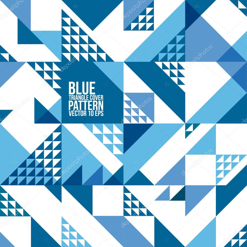 Abstract Geometric Blue Triangle Pattern. Background , Cover , Layout , Magazine, Brochure , Poster , Website , etc.