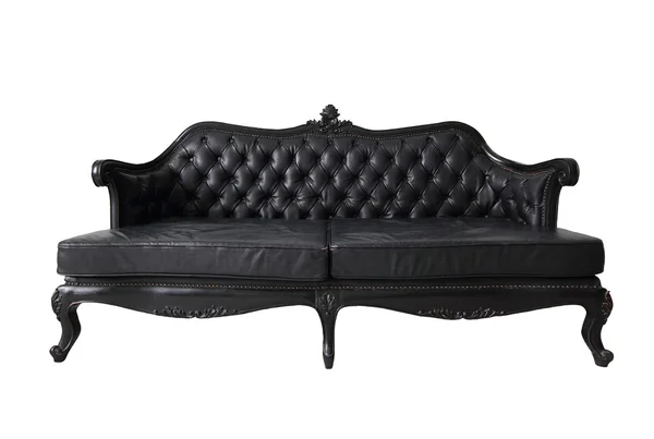 Black vintage luxury sofa with clipping path — Stock Photo, Image