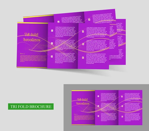 Triplo pieghevole brochure design — Vettoriale Stock