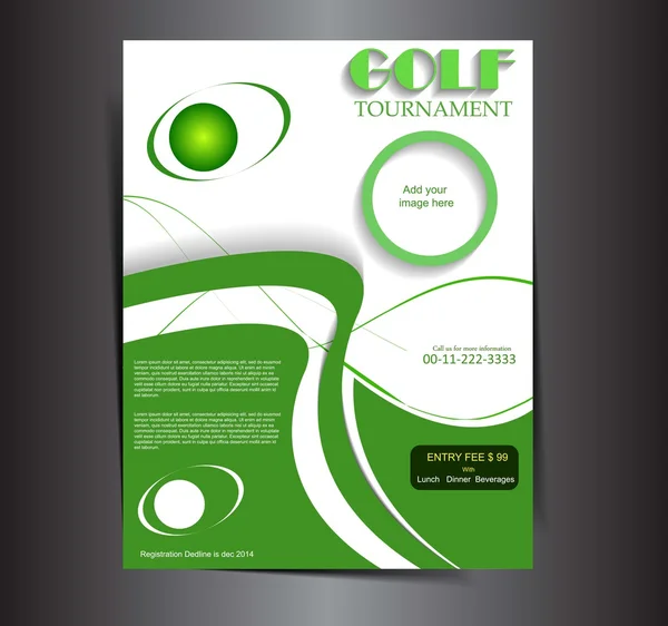 Golf wedstrijd flyer — Stockvector