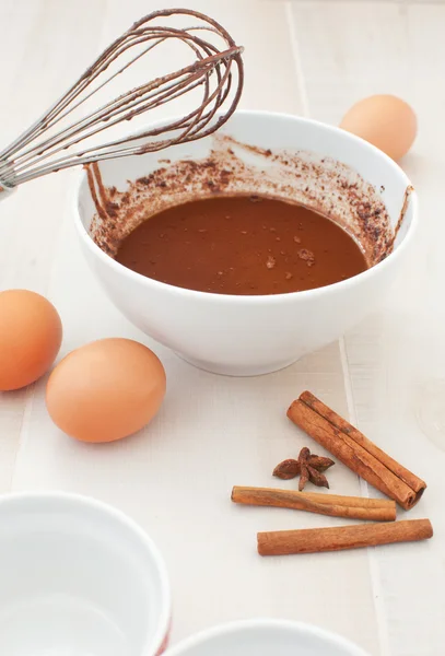 Chocoladedeeg voorbereiding — Stockfoto