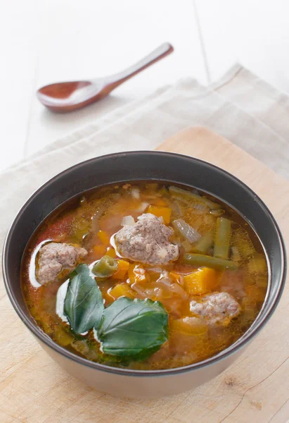 Soup with vegetables and meatballs — Stock Image Soup with vegetables and meatballs Royalty Free Stock Images