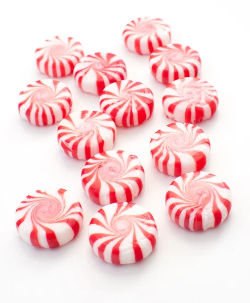 Striped holiday mint candies — Stock Photo, Image