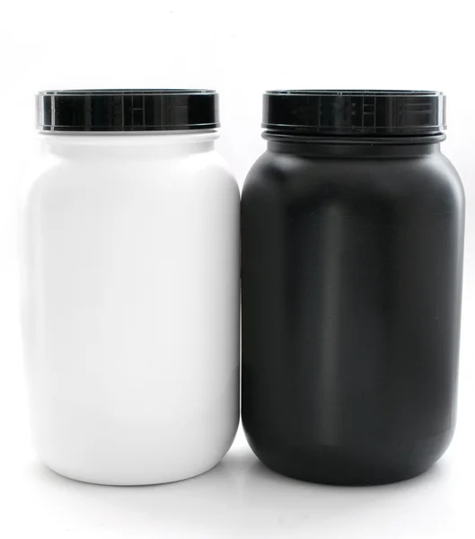 Jars for sport supplements — Stock Photo, Image