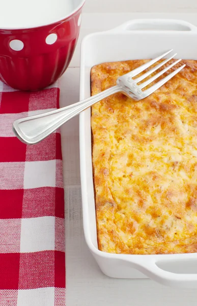 Dish with cheese and herbs — Stock Photo, Image