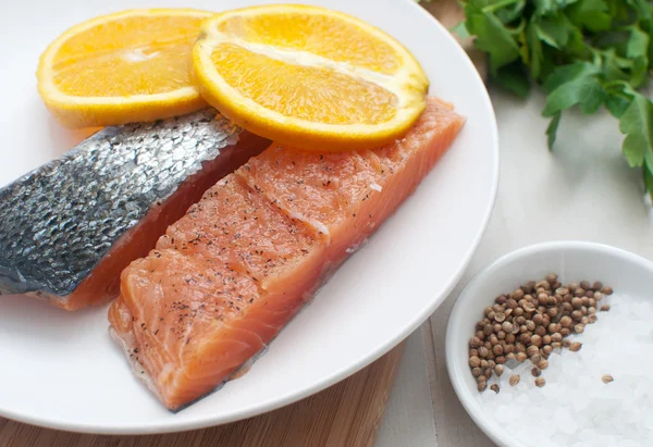 Filetti di salmone salati — Foto Stock