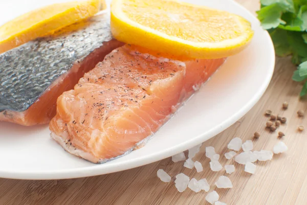 Salted salmon fillets — Stock Photo, Image