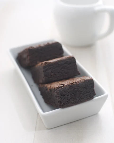 Brownies con té — Foto de Stock