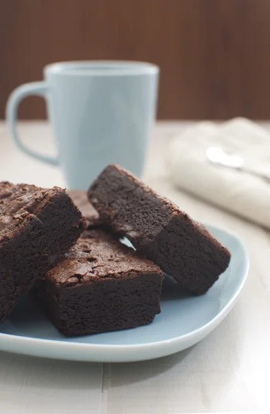 Brownies på plattan — Stockfoto