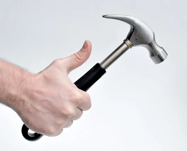 Man bedrijf hamer — Stockfoto