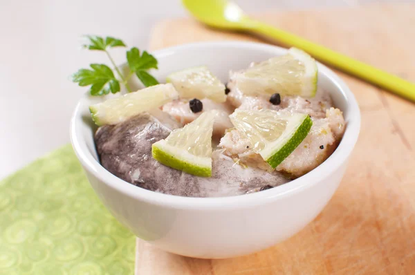 Herring fish marinated in lime and spices — Stock Photo, Image