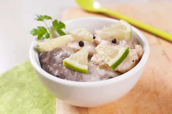 Herring fish marinated in lime and spices