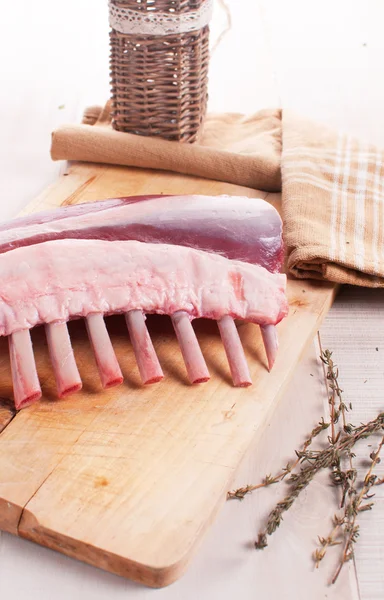 Cooking rack of beef ribs with bones — Stock Photo, Image