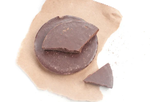 Bucată de ciocolată în formă rotundă — Fotografie, imagine de stoc