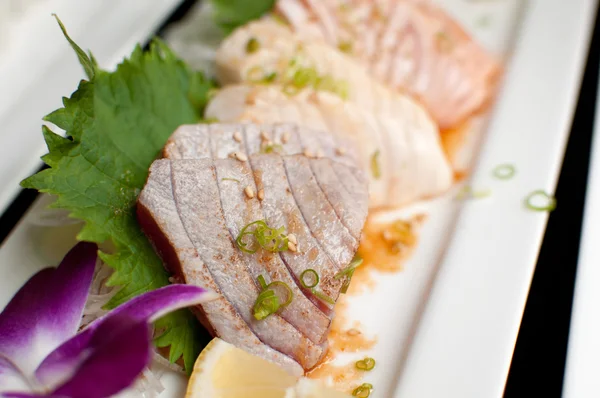 Vértes tonhal és más hal sashimi Stock Kép